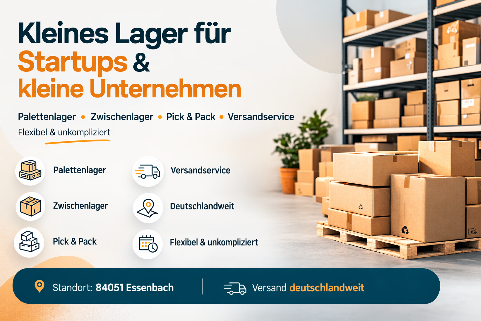 Mini-Fulfillment, kleines Lager und Palettenlager für Startups und Onlinehändler